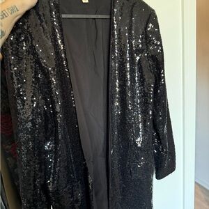 Open edit oversized sequin blazer